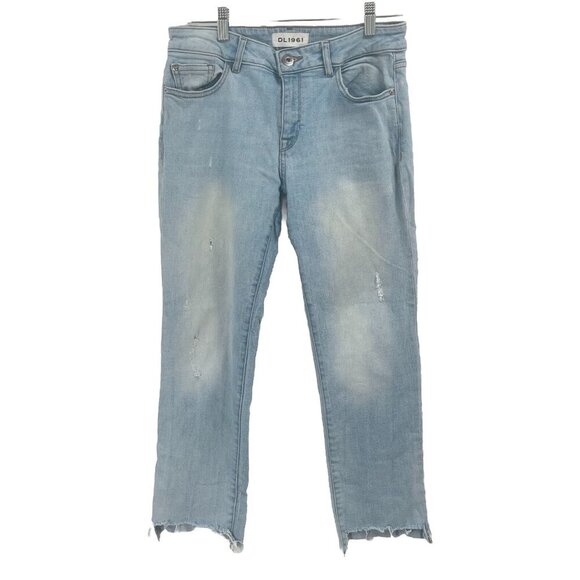 DL1961 Mara Instasculpt Straight Ankle Distressed Jeans Sz 28 - Picture 1 of 9